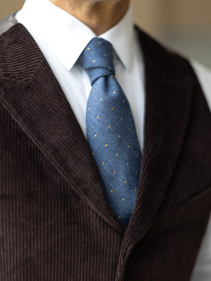 Martense Blue and Yellow Dot Tie