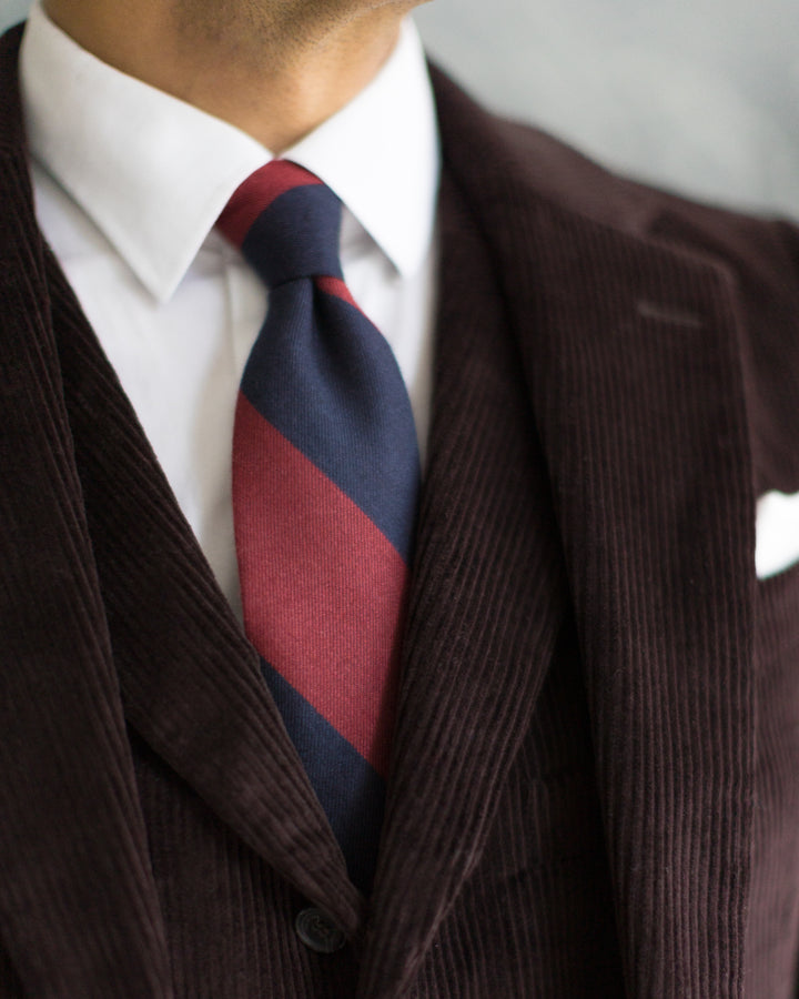 Penrod Navy and Red Stripe Tie