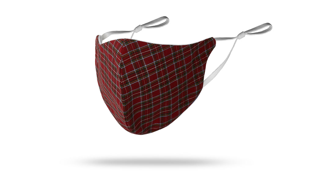 Maroon Plaid Face Mask