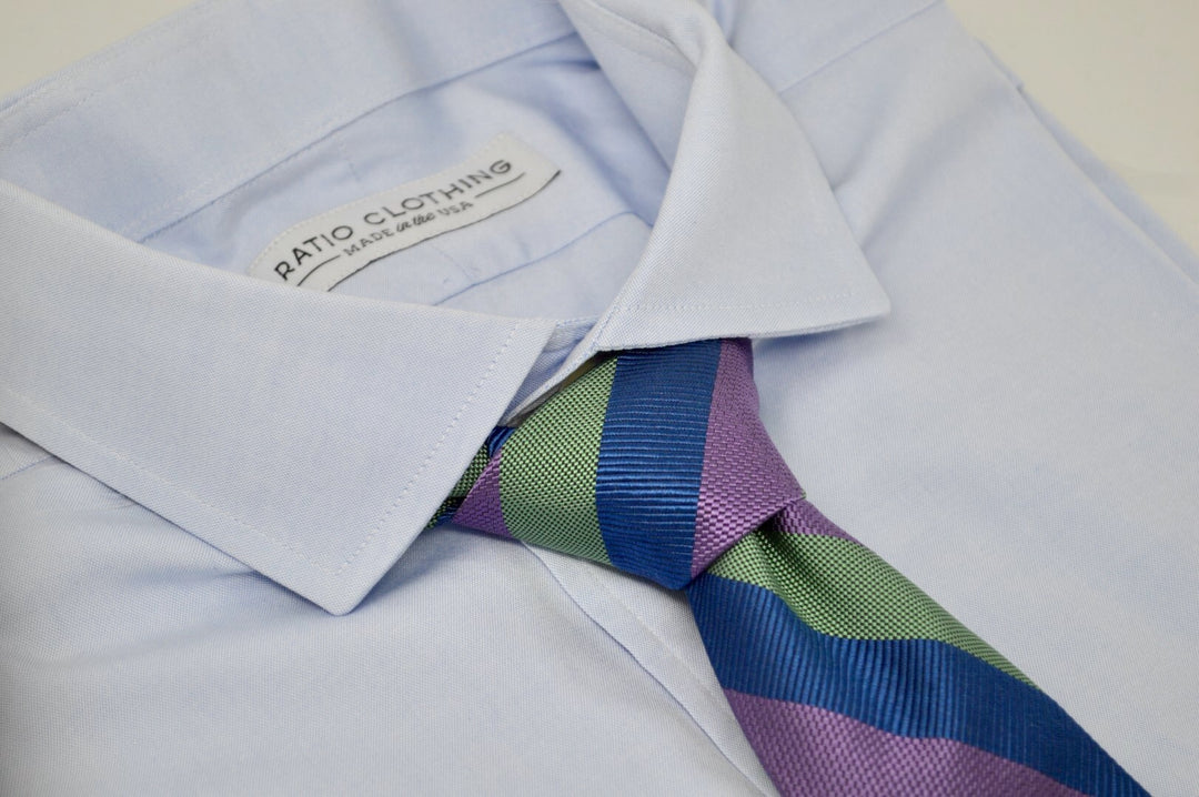 Borden Stripe Tie Green/Purple