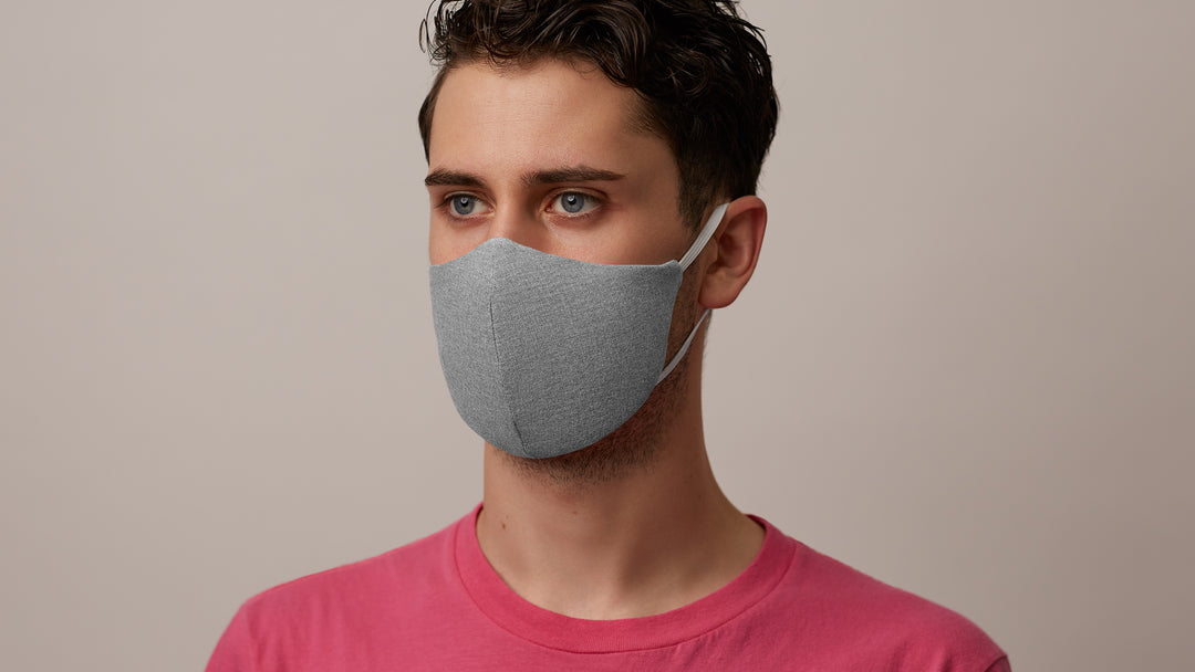 Light Grey Solid Face Mask