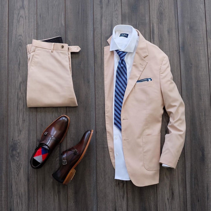 Burling Grenadine Stripe Tie Navy/Blue