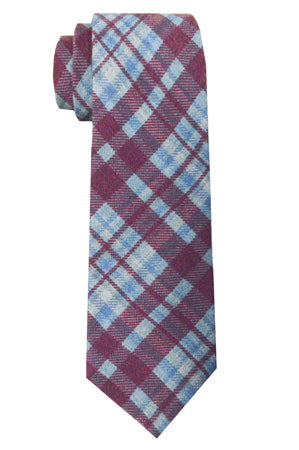 Sutton Plaid Tie Wine