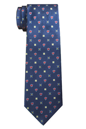 Harrow Flower Tie Navy