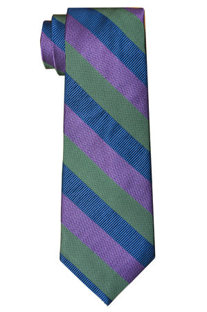 Borden Stripe Tie Green/Purple