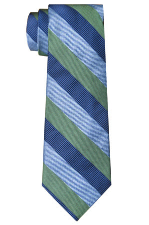 Borden Stripe Tie Green/Blue