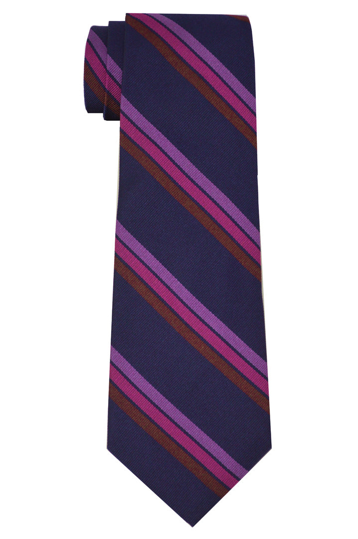Vesey Striped Tie Navy/Pink