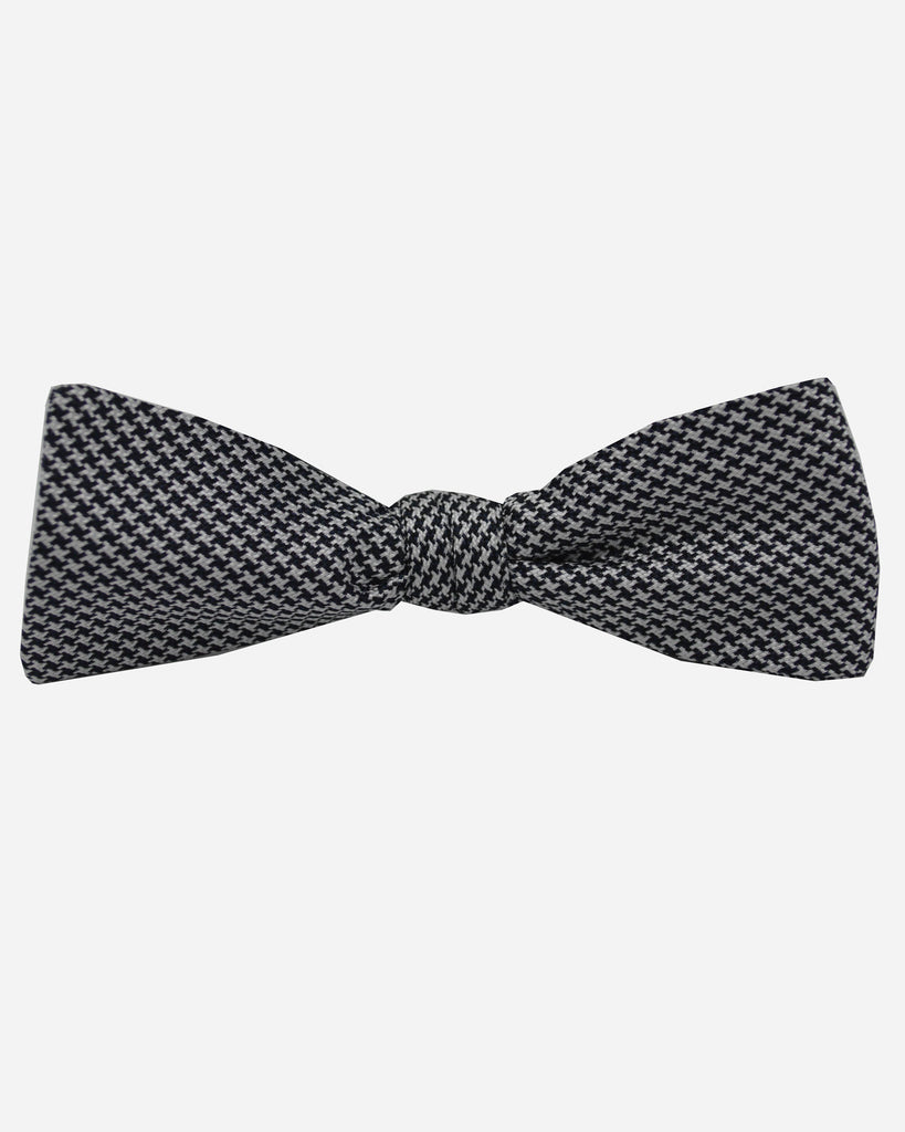 Corbin Houndstooth Bow Tie Black White