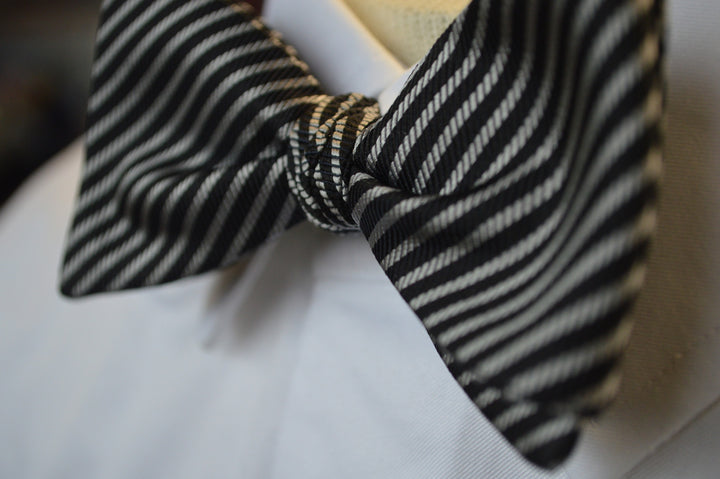 Irwin Stripe Bow Tie Black/Gray