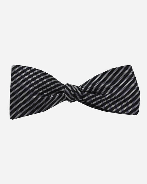 Irwin Stripe Bow Tie Black/Gray