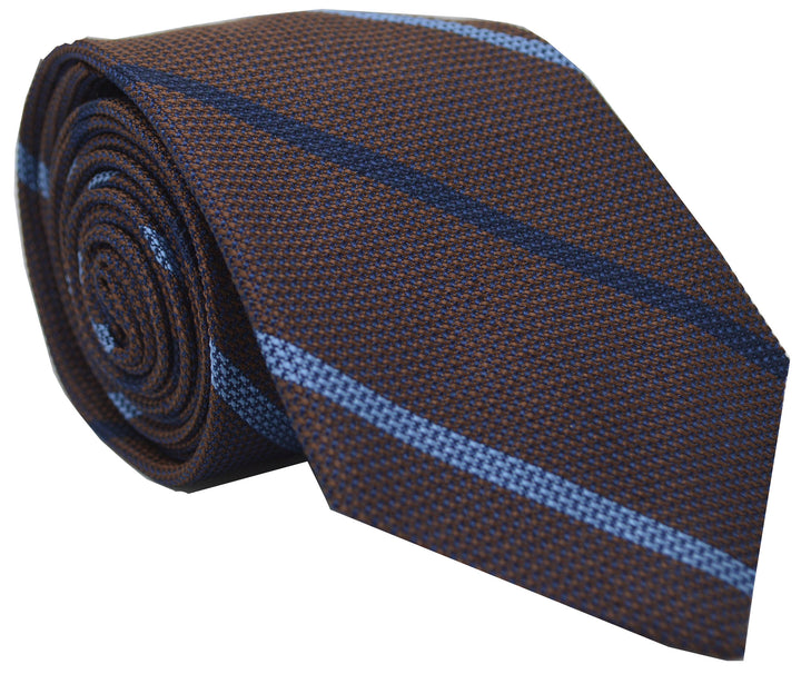 Colden Grenadine Stripe Tie Brown