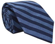 Burling Grenadine Stripe Tie Navy/Blue