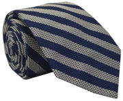 Burling Grenadine Stripe Tie Navy/Khaki