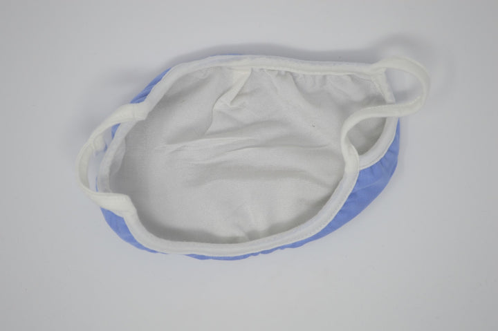 Blue Solid Reusable Face Mask With Elastic Straps