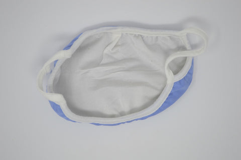 Blue Solid Reusable Face Mask With Elastic Straps