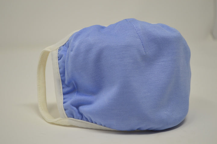 Blue Solid Reusable Face Mask With Elastic Straps