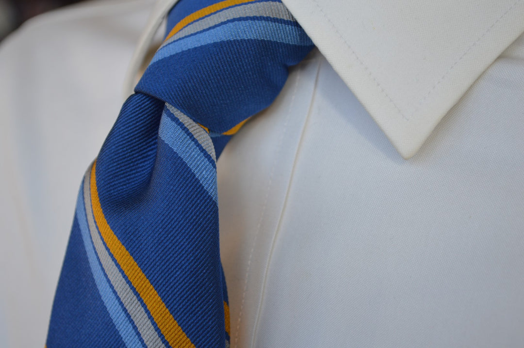Vesey Striped Tie Blue
