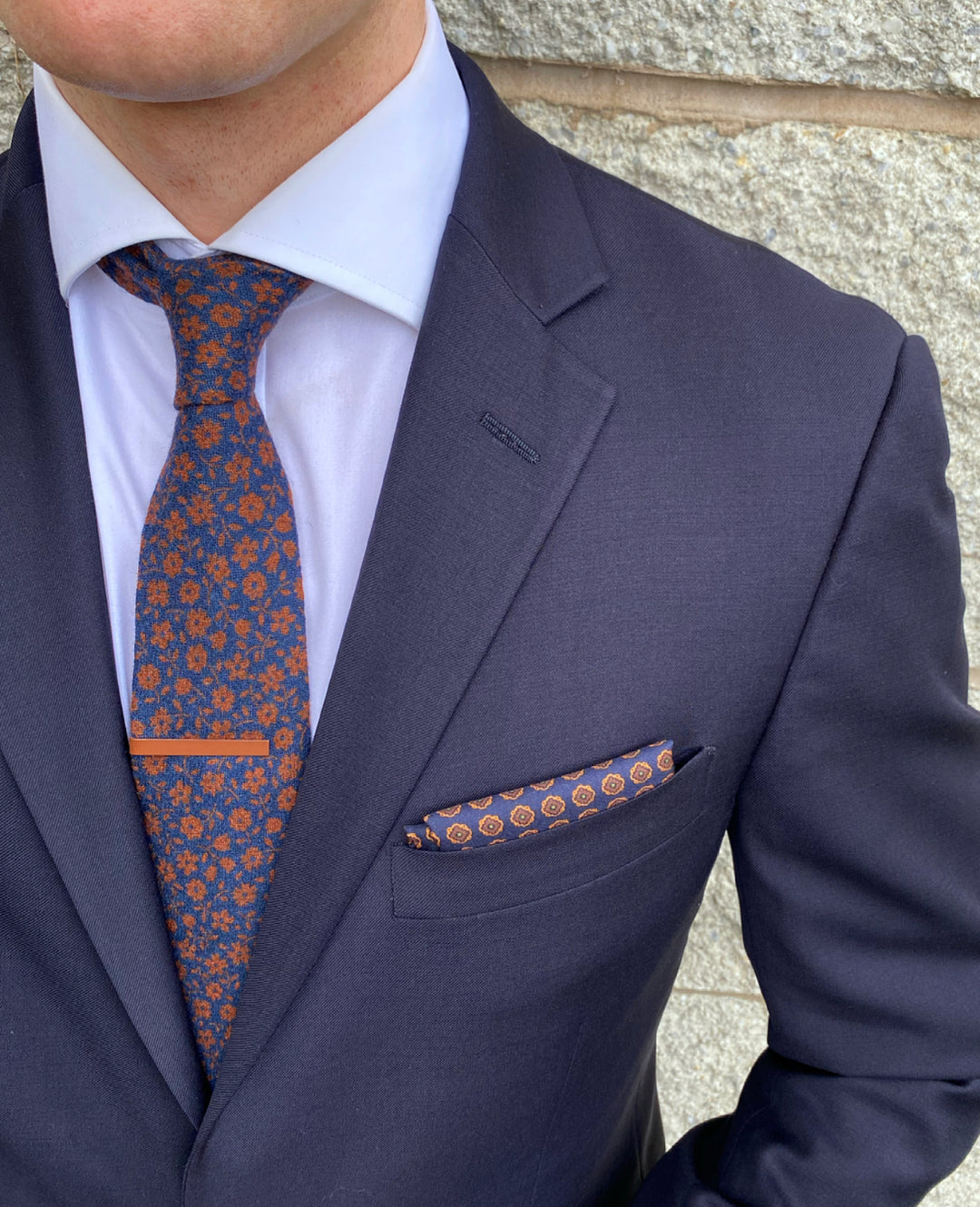 Navy Geo Pocket Square