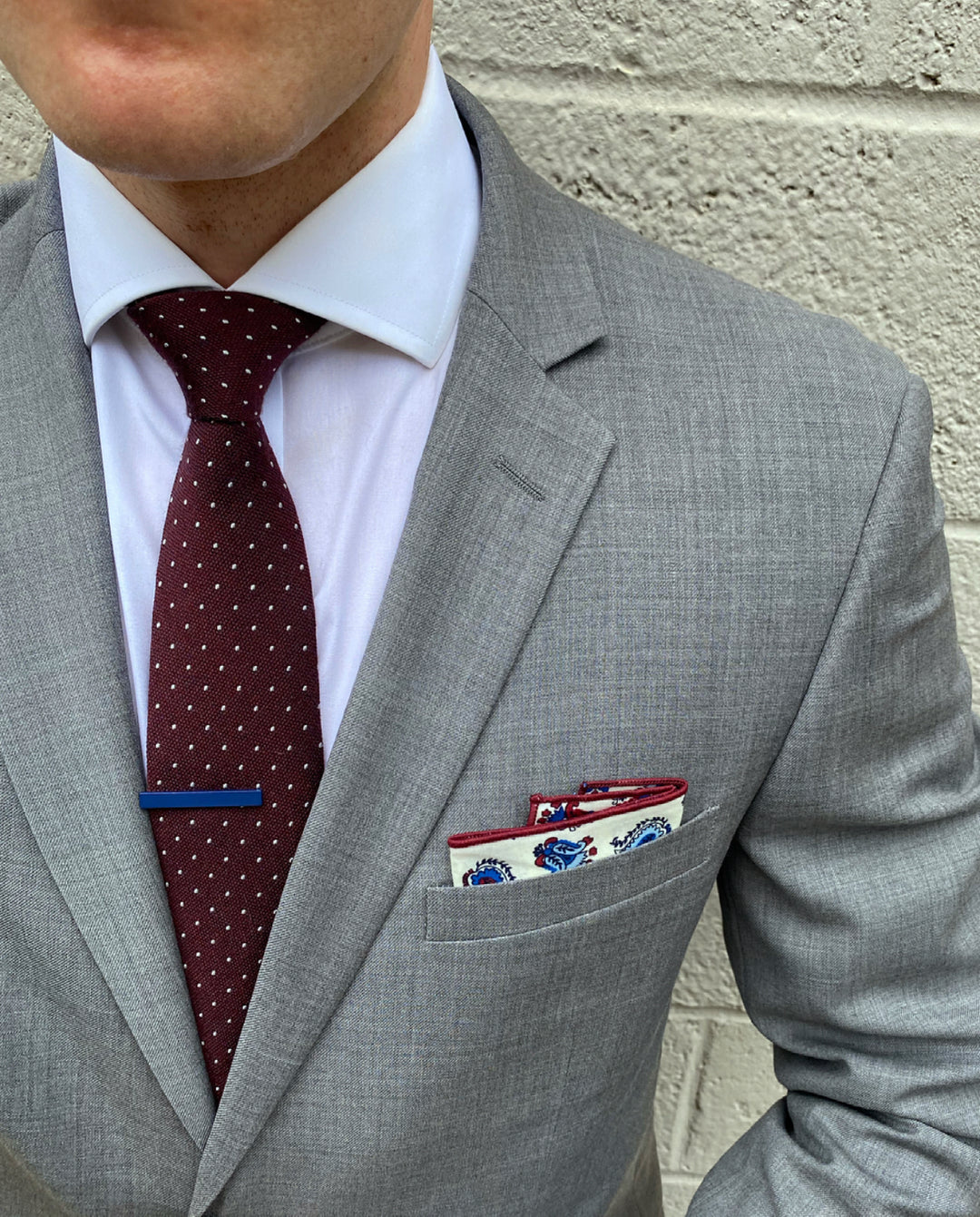 Monroe Maroon Dot Tie