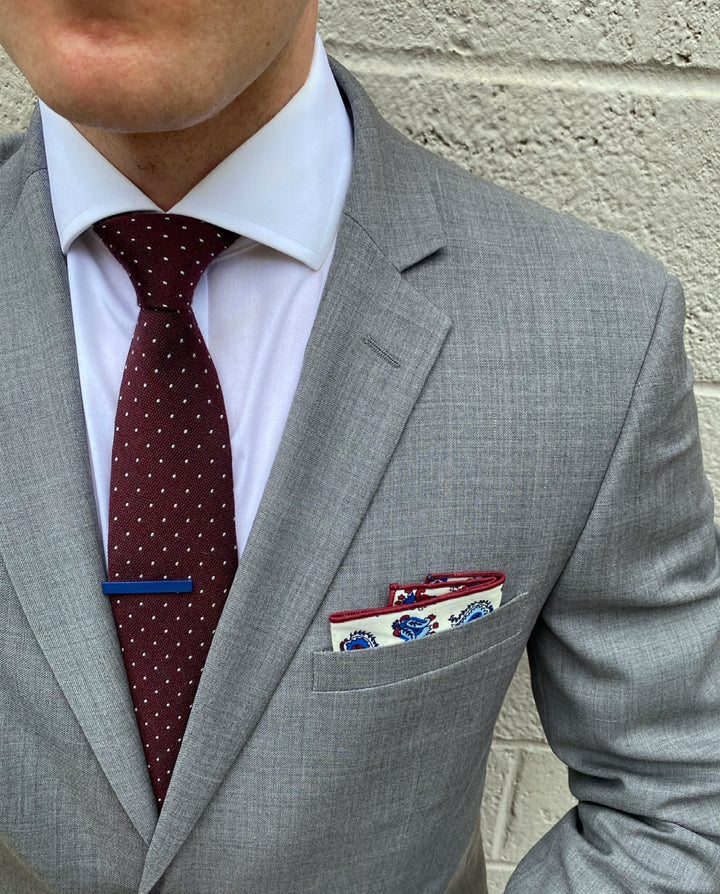 Monroe Maroon Dot Tie