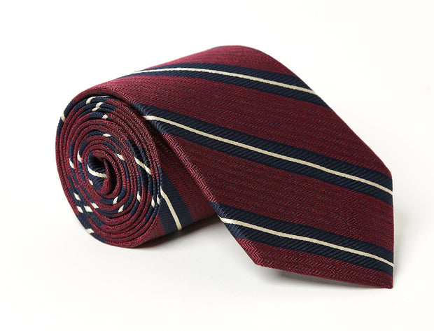 Leonard Maroon Stripe Tie