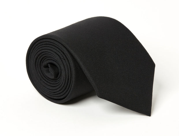 Allen Solid Black Wool Tie