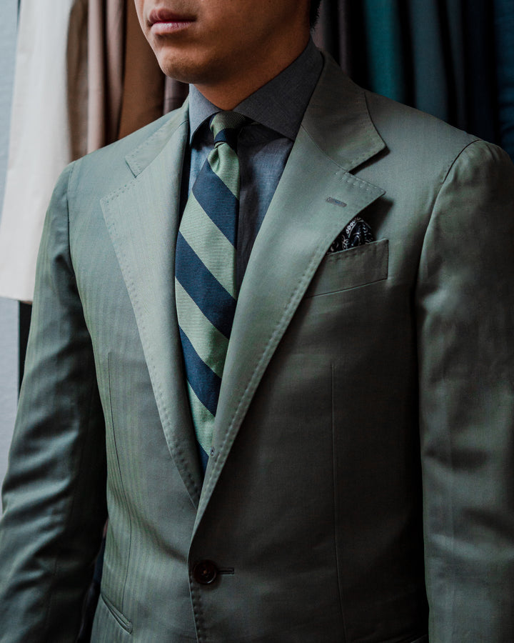 Paidge Green Striped Tie