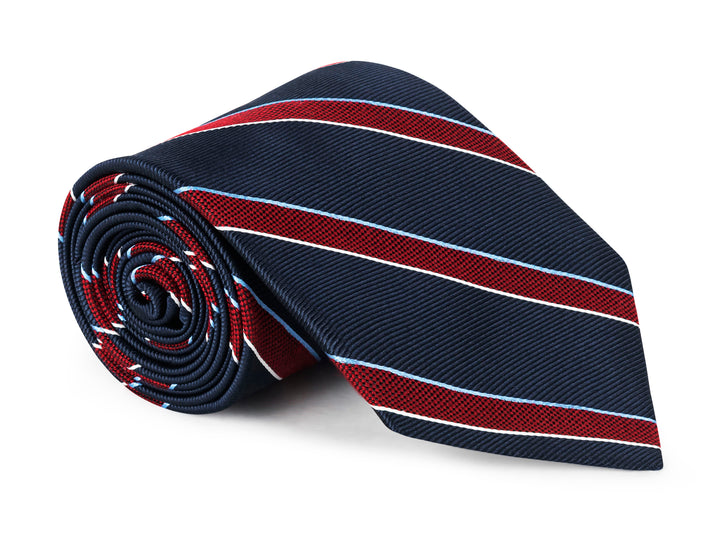 Junction Navy and Red Striped Tie