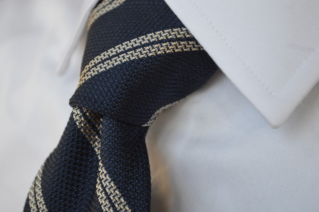 Elm Grenadine Stripe Tie Navy