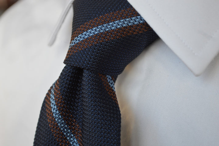 Parsons Grenadine Stripe Tie Navy