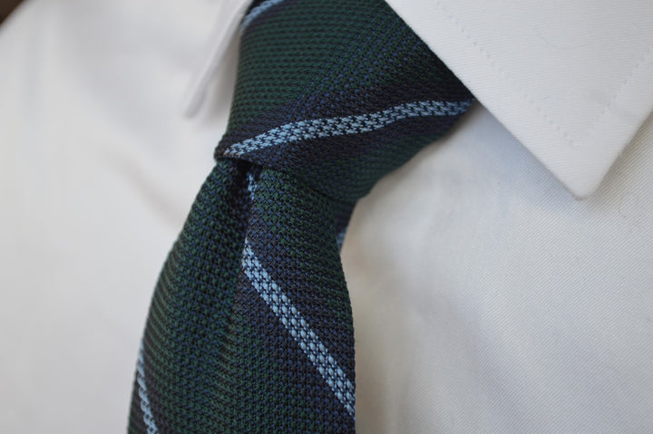 Parsons Grenadine Stripe Tie Green