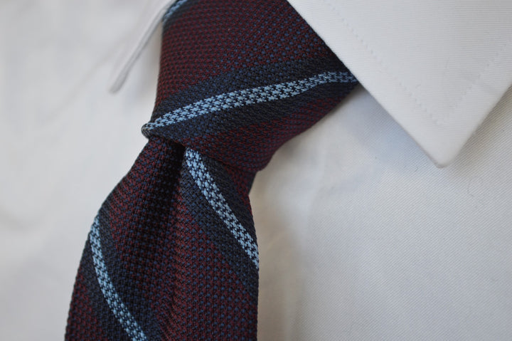 Parsons Grenadine Stripe Tie Wine