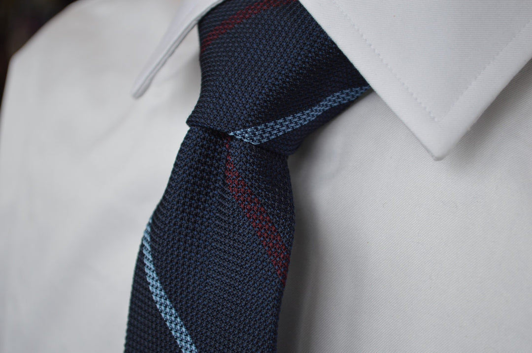 Colden Grenadine Stripe Tie Navy