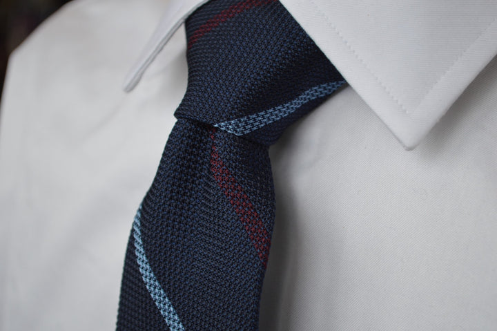 Colden Grenadine Stripe Tie Navy