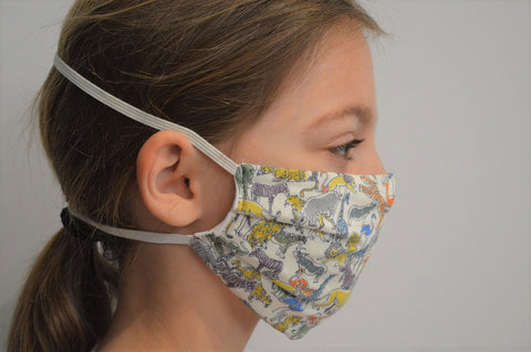 Kids Safari Reusable Face Mask With Elastic Straps