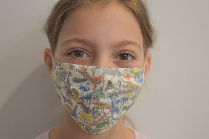 Kids Safari Reusable Face Mask With Elastic Straps
