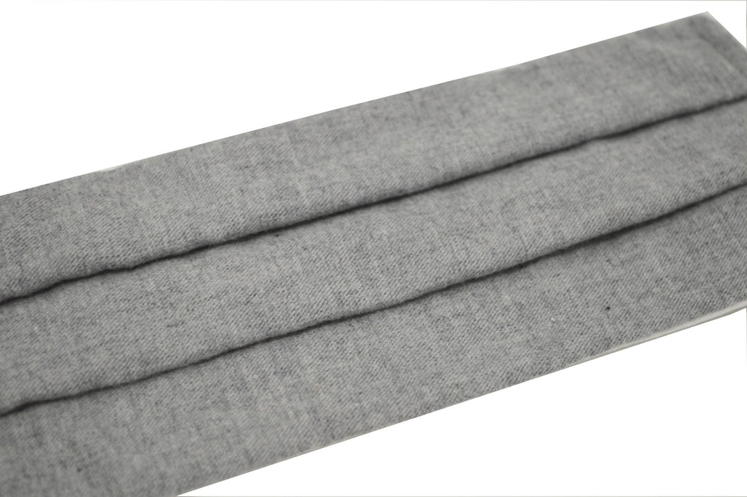 Light Grey Solid Pleated Face Mask With Nose Bridge