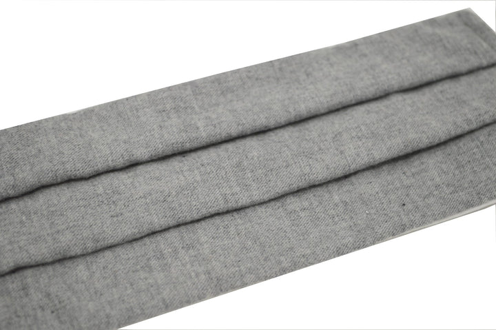 Light Grey Solid Pleated Face Mask With Nose Bridge