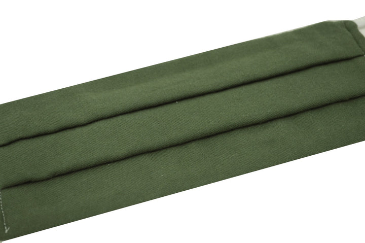 Green Solid Pleated Face Mask With Nose Bridge