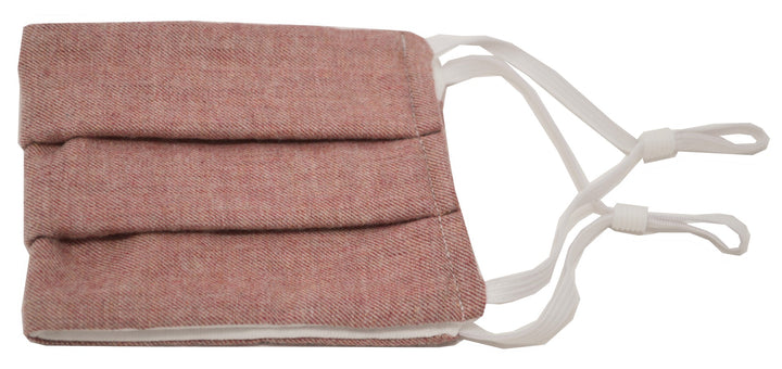 Red Solid Pleated Face Mask With Nose Bridge