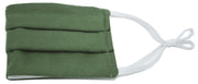 Green Solid Pleated Face Mask With Nose Bridge