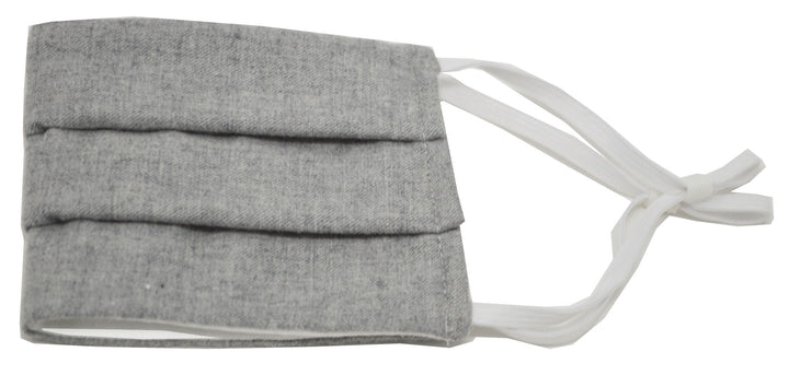 Light Grey Solid Pleated Face Mask With Nose Bridge