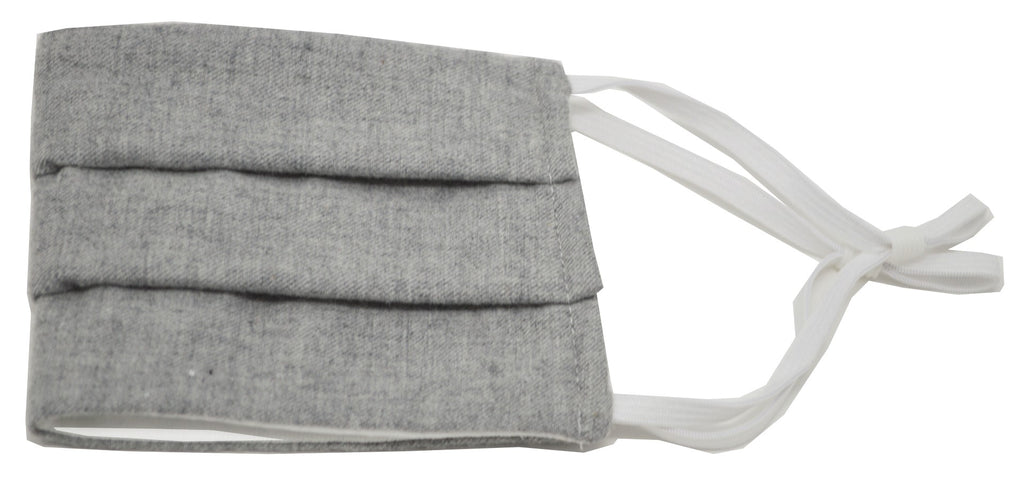 Light Grey Solid Pleated Face Mask Nose Bridge