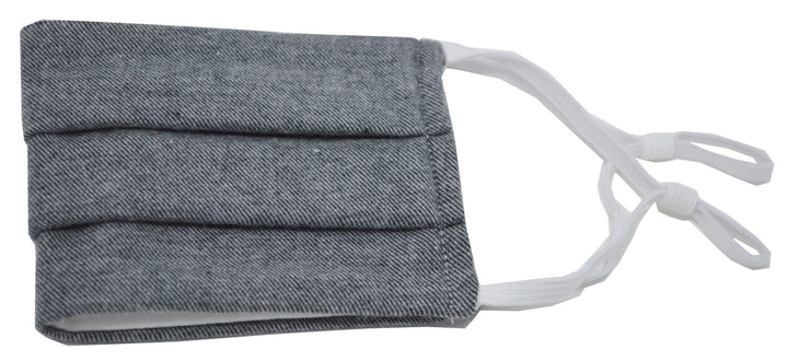 Black/Grey Solid Pleated Face Mask With Nose Bridge