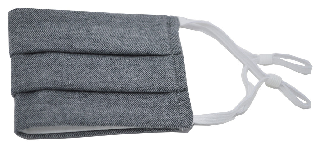 Black Grey Solid Pleated Face Mask Nose Bridge