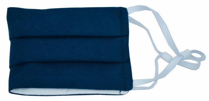 Navy Solid Pleated Face Mask With Nose Bridge