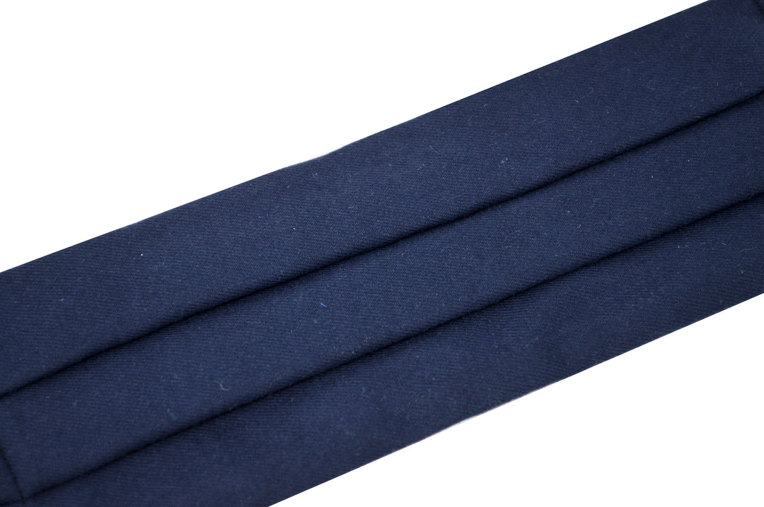 Navy Solid Pleated Face Mask With Nose Bridge