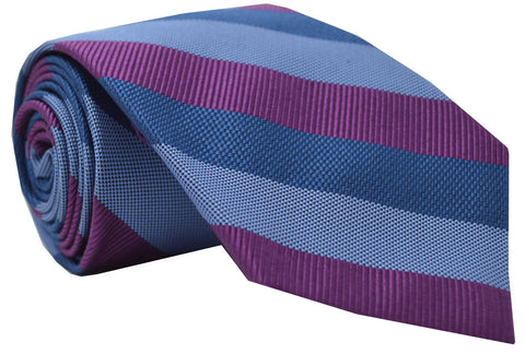 Borden Stripe Tie Magenta/Blue