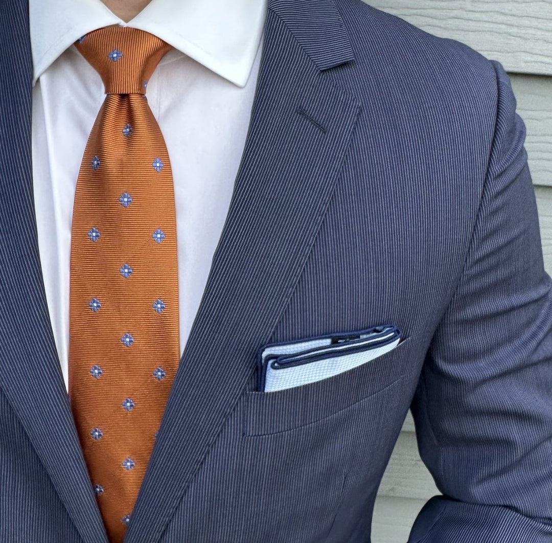 Devens Orange Foulard Tie