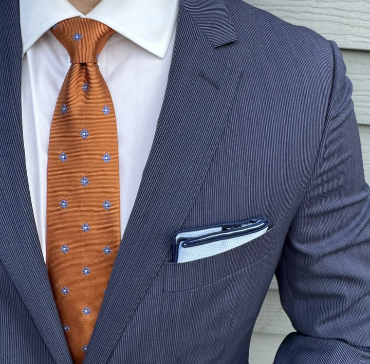 Devens Orange Foulard Tie